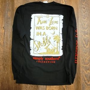 Simply Southern Christmas "True Love was Born in a Stable" long sleeve t-shirt